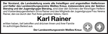 Traueranzeige von Karl Rainer von Dolomiten