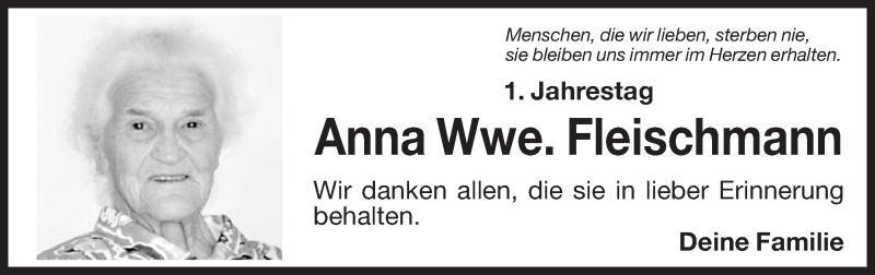  Traueranzeige für Anna Fleischmann vom 29.04.2013 aus Dolomiten