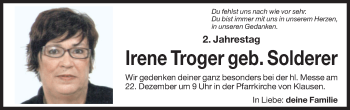 Traueranzeige von Irene Troger von Dolomiten