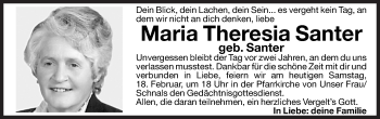 Traueranzeige von Maria Theresia Santer von Dolomiten