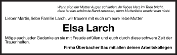 Traueranzeige von Elsa Larch von Dolomiten