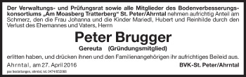 Traueranzeige von Peter Brugger von Dolomiten