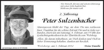 Traueranzeige von Peter Sulzenbacher von Dolomiten