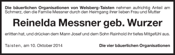 Traueranzeige von Reinelda Messner von Dolomiten