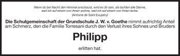 Traueranzeige von Philipp Torresani von Dolomiten