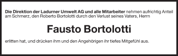 Traueranzeige von Fausto Bortolotti von Dolomiten