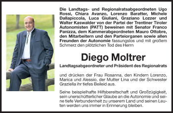 Traueranzeige von Diego Moltrer von Dolomiten