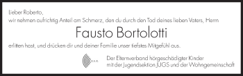 Traueranzeige von Fausto Bortolotti von Dolomiten