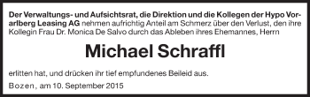 Traueranzeige von Michael Schraffl von Dolomiten