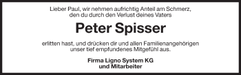 Traueranzeige von Peter Spisser von Dolomiten