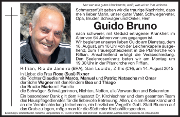 Traueranzeige von Guido Bruno von Dolomiten