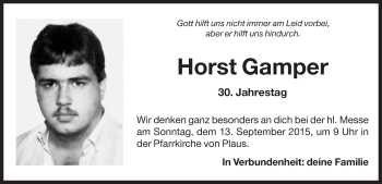 Traueranzeige von Horst Gamper von Dolomiten