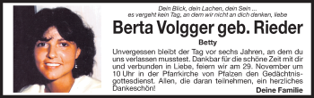 Traueranzeige von Berta Volgger von Dolomiten