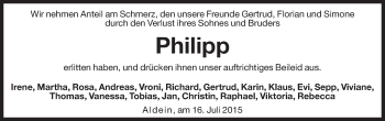 Traueranzeige von Philipp Hofer von Dolomiten