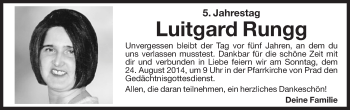 Traueranzeige von Luitgard Rungg von Dolomiten