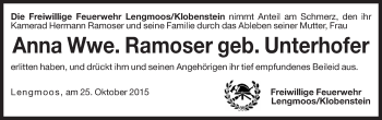 Traueranzeige von Anna Ramoser von Dolomiten