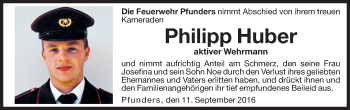 Traueranzeige von Philipp Huber von Dolomiten