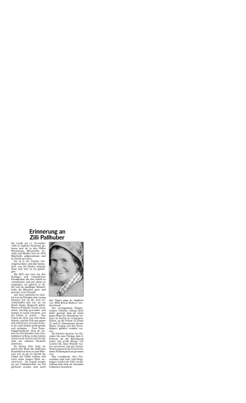 Traueranzeige von Zilli Pallhuber von Athesia Dolmiten