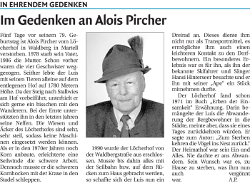 Traueranzeige von Alois Pircher von Athesia Dolmiten