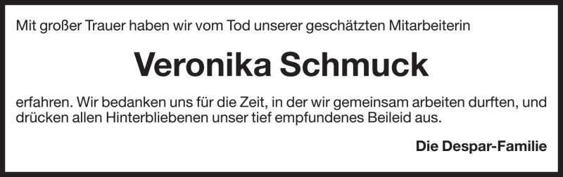  Traueranzeige für Veronika Schmuck vom 22.04.2017 aus Dolomiten