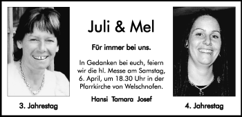 Traueranzeige von Melanie Pichler von Dolomiten