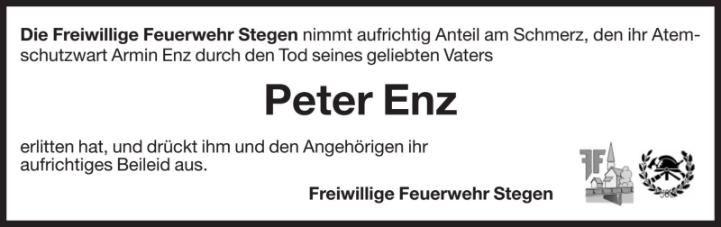  Traueranzeige für Peter Enz vom 06.06.2017 aus Dolomiten