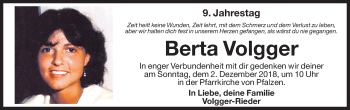 Traueranzeige von Berta Volgger von Dolomiten