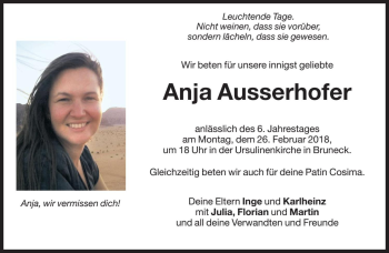 Traueranzeige von Anja Grioni von Dolomiten