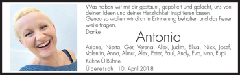 Traueranzeige von Antonia Tinkhauser von Dolomiten