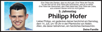 Traueranzeige von Philipp Hofer von Dolomiten