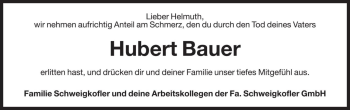 Traueranzeige von Hubert Bauer von Dolomiten