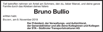 Traueranzeige von Bruno Bullio von Dolomiten