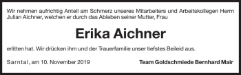 Traueranzeige von Erika Aichner von Dolomiten