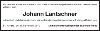 Traueranzeige von Johann Lantschner von Dolomiten