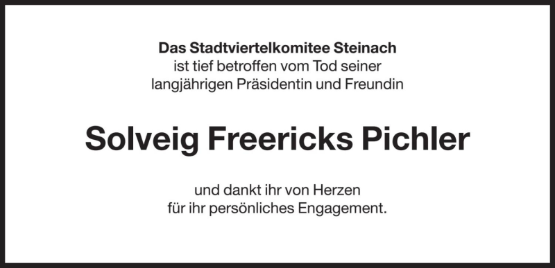  Traueranzeige für Solveig Freericks Pichler vom 12.02.2019 aus Dolomiten