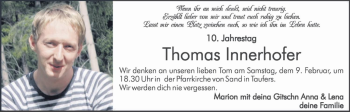 Traueranzeige von Thomas Innerhofer von Dolomiten
