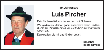 Traueranzeige von Alois Pircher von Dolomiten