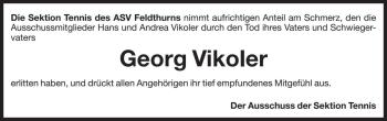 Traueranzeige von Georg Vikoler von Dolomiten