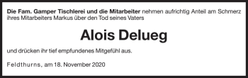 Traueranzeige von Alois Delueg von Dolomiten