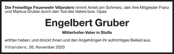 Traueranzeige von Engelbert Gruber von Dolomiten