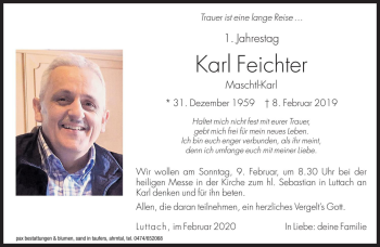 Traueranzeige von Karl Feichter von Dolomiten