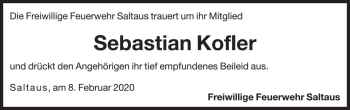 Traueranzeige von Sebastian Kofler von Dolomiten