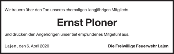 Traueranzeige von Ernst Ploner  von Dolomiten