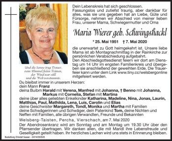 Traueranzeige von Maria Wierer von Dolomiten