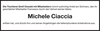 Traueranzeige von Michele Ciaccia von Dolomiten