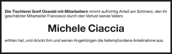 Traueranzeigen von Michele Ciaccia Trauer.bz