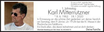 Traueranzeige von Karl Mitterrutzner von Dolomiten