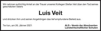 Traueranzeige von Luis Veit von Dolomiten