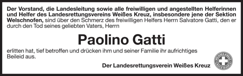  Traueranzeige für Paolino Gatti vom 21.01.2021 aus Dolomiten