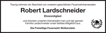 Traueranzeige von Robert Lardschneider von Dolomiten